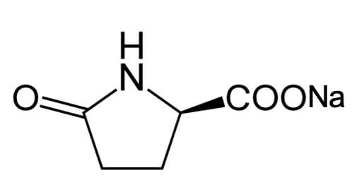 PCA-Na(DL−ピロリドンカルボン酸ナトリウム)の構造式